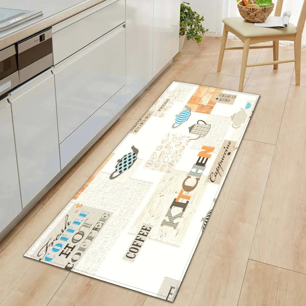 Geometric Kitchen Floor Mats – Non-Slip, Waterproof & Stylish