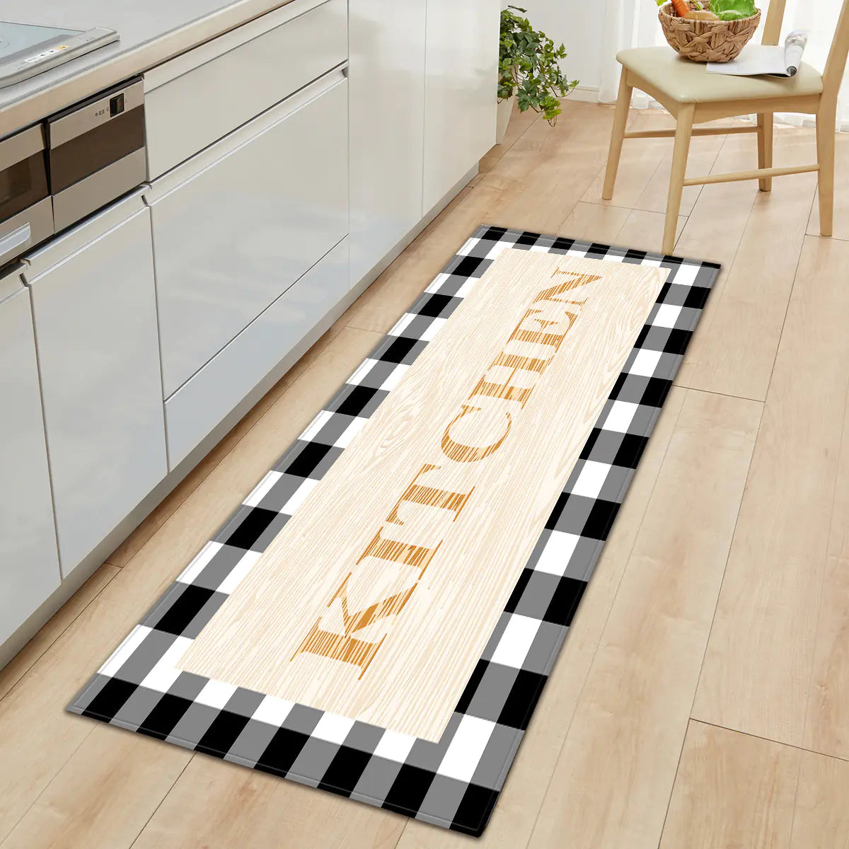 Geometric Kitchen Floor Mats – Non-Slip, Waterproof & Stylish