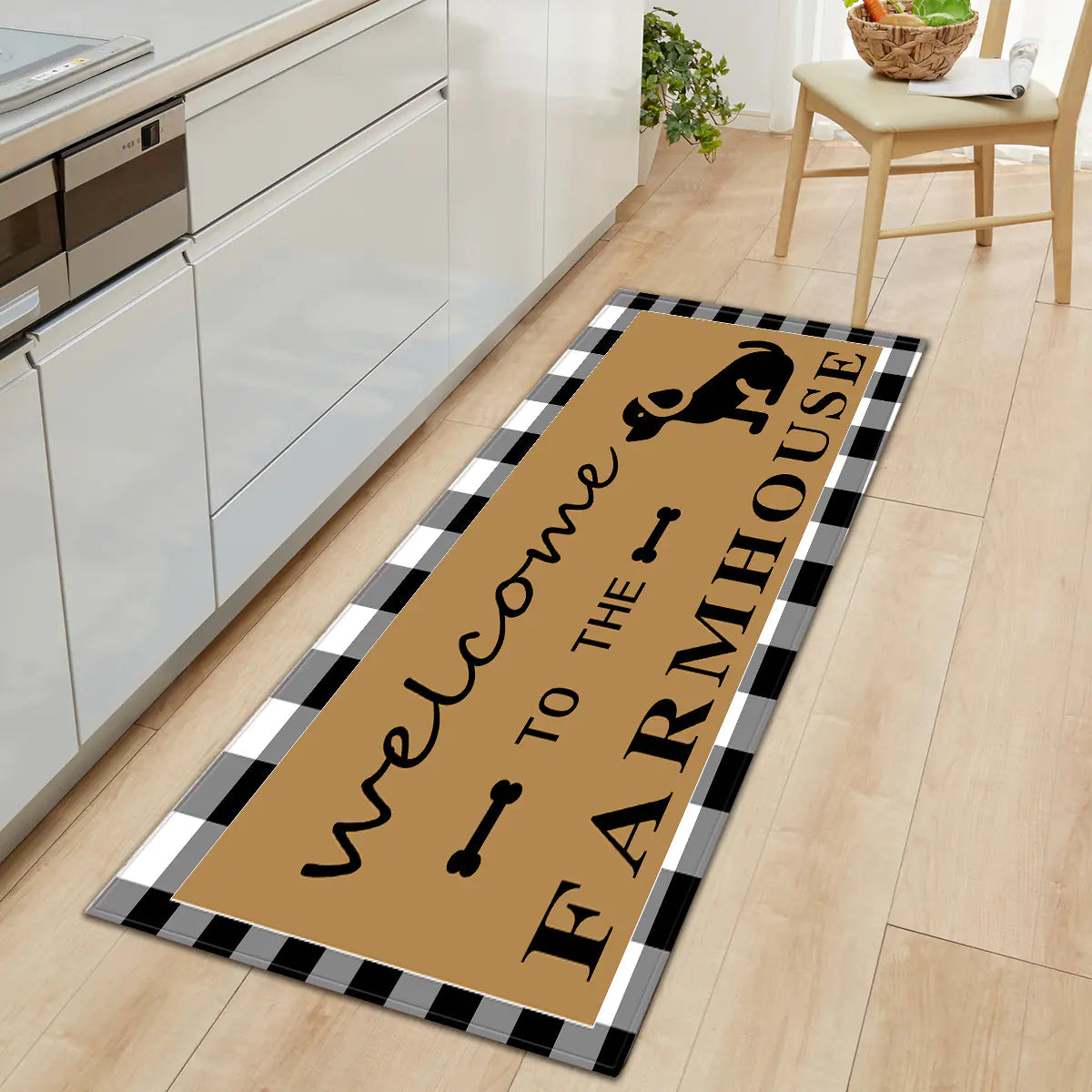 Geometric Kitchen Floor Mats – Non-Slip, Waterproof & Stylish