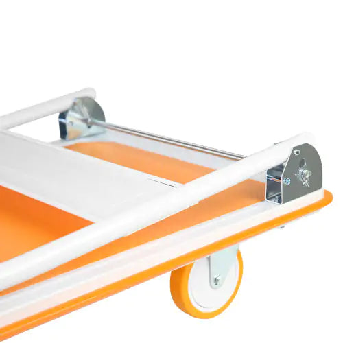 Foldable Cart Cart Cart - 660 Lb Capacity Heavy Duty Mobile Platform Trolley - Folding And Rolling White And Orange Flat Cart Unavailable Platforms- Welfel , Temu