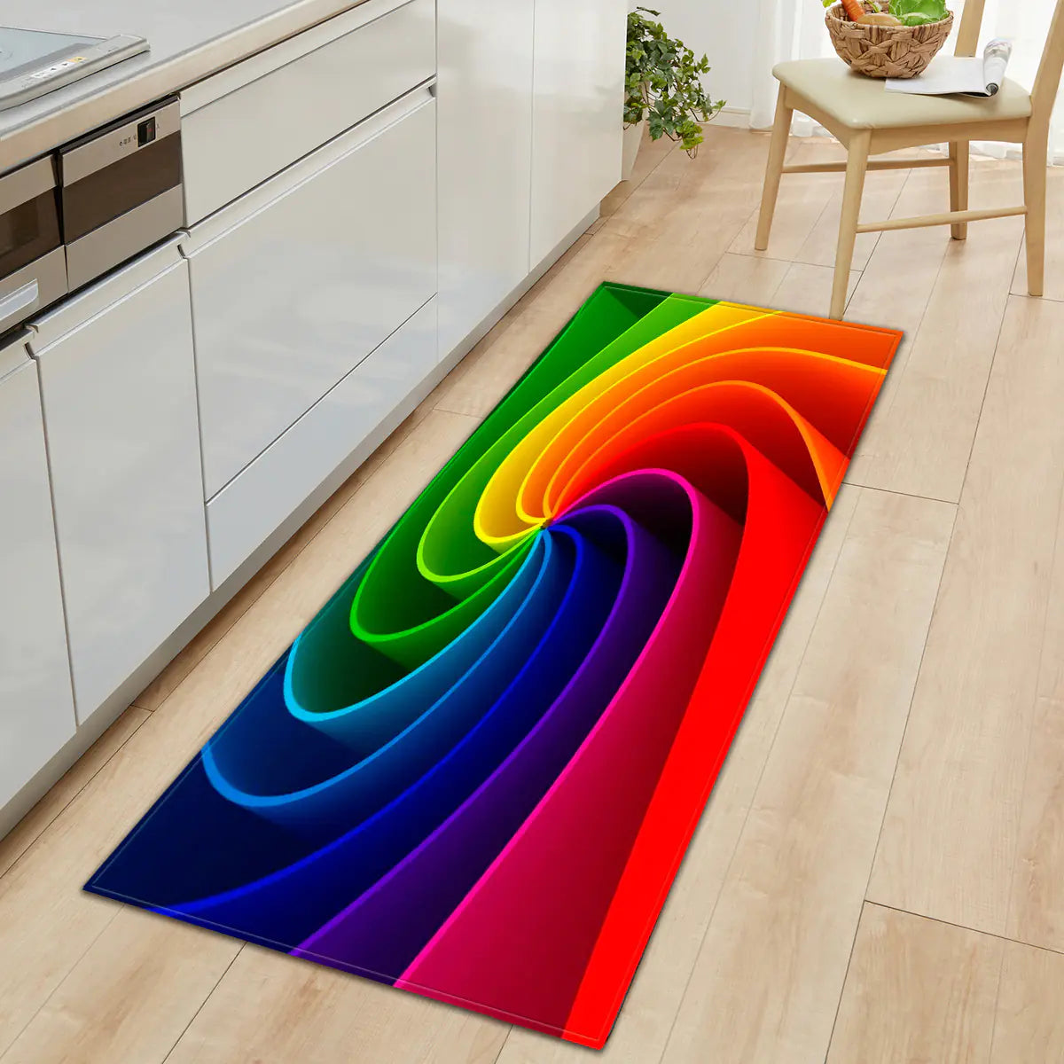 Geometric Kitchen Floor Mats – Non-Slip, Waterproof & Stylish