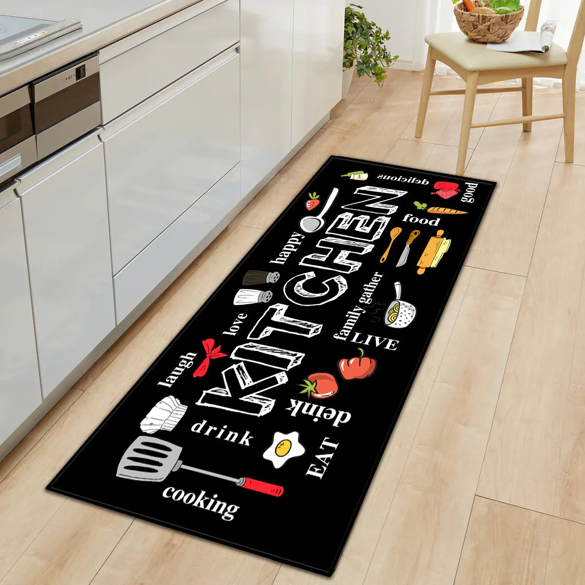 Geometric Kitchen Floor Mats – Non-Slip, Waterproof & Stylish