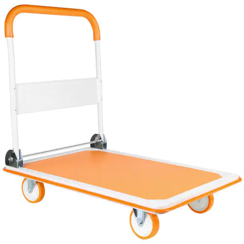 Foldable Cart Cart Cart - 660 Lb Capacity Heavy Duty Mobile Platform Trolley - Folding And Rolling White And Orange Flat Cart Unavailable Platforms- Welfel , Temu