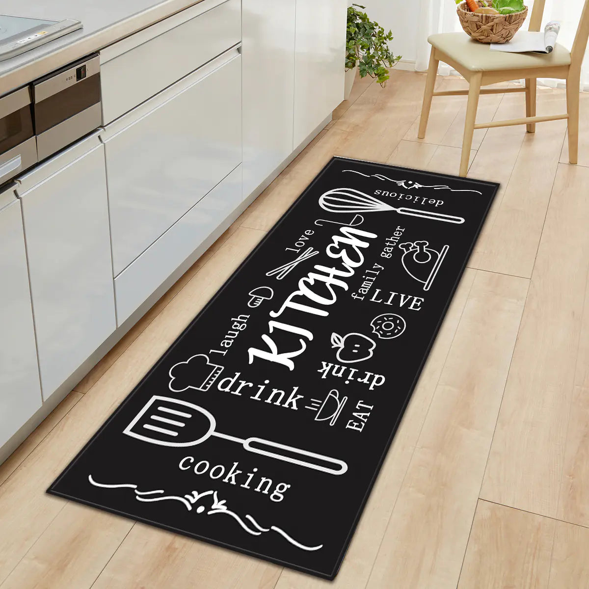 Geometric Kitchen Floor Mats – Non-Slip, Waterproof & Stylish
