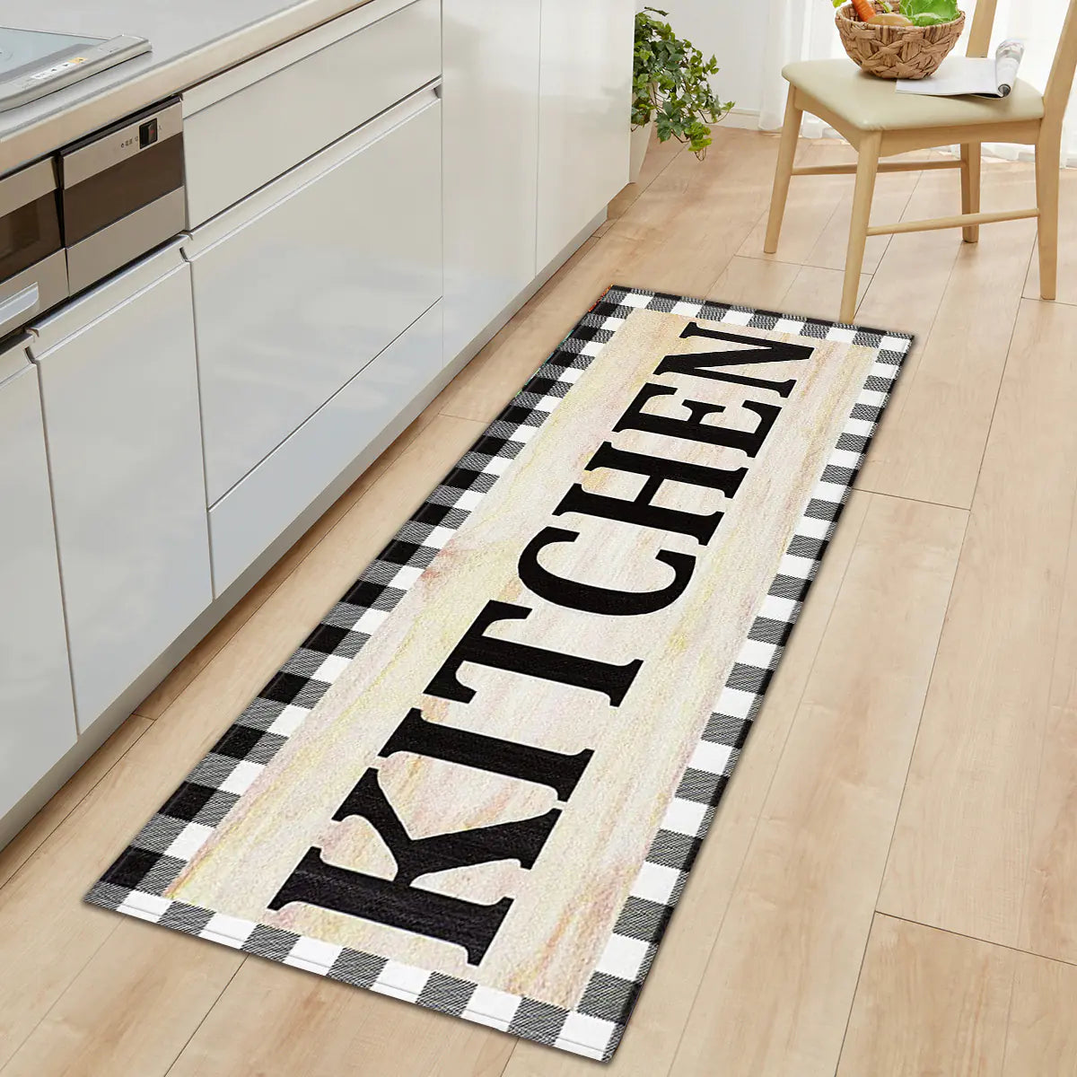 Geometric Kitchen Floor Mats – Non-Slip, Waterproof & Stylish