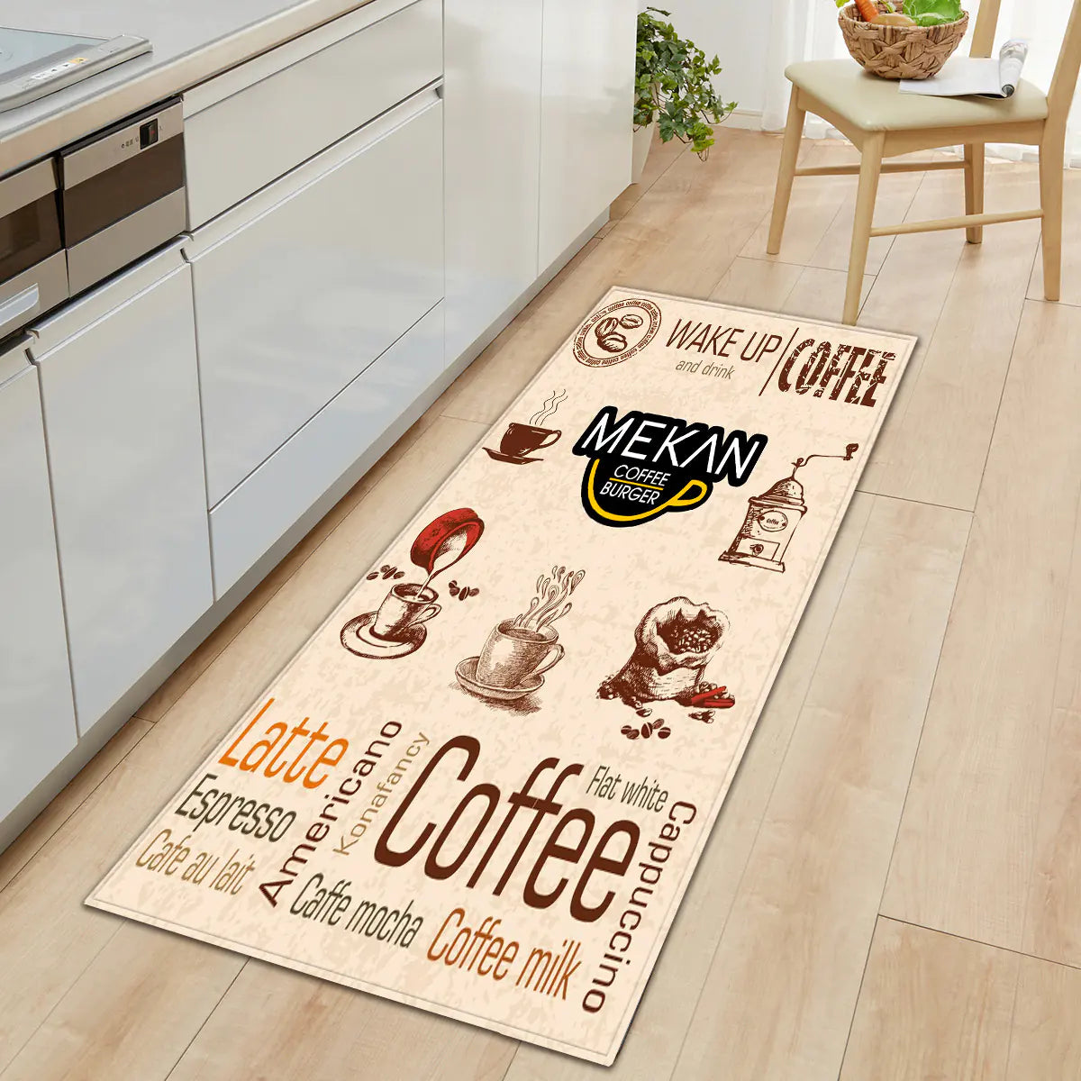 Geometric Kitchen Floor Mats – Non-Slip, Waterproof & Stylish
